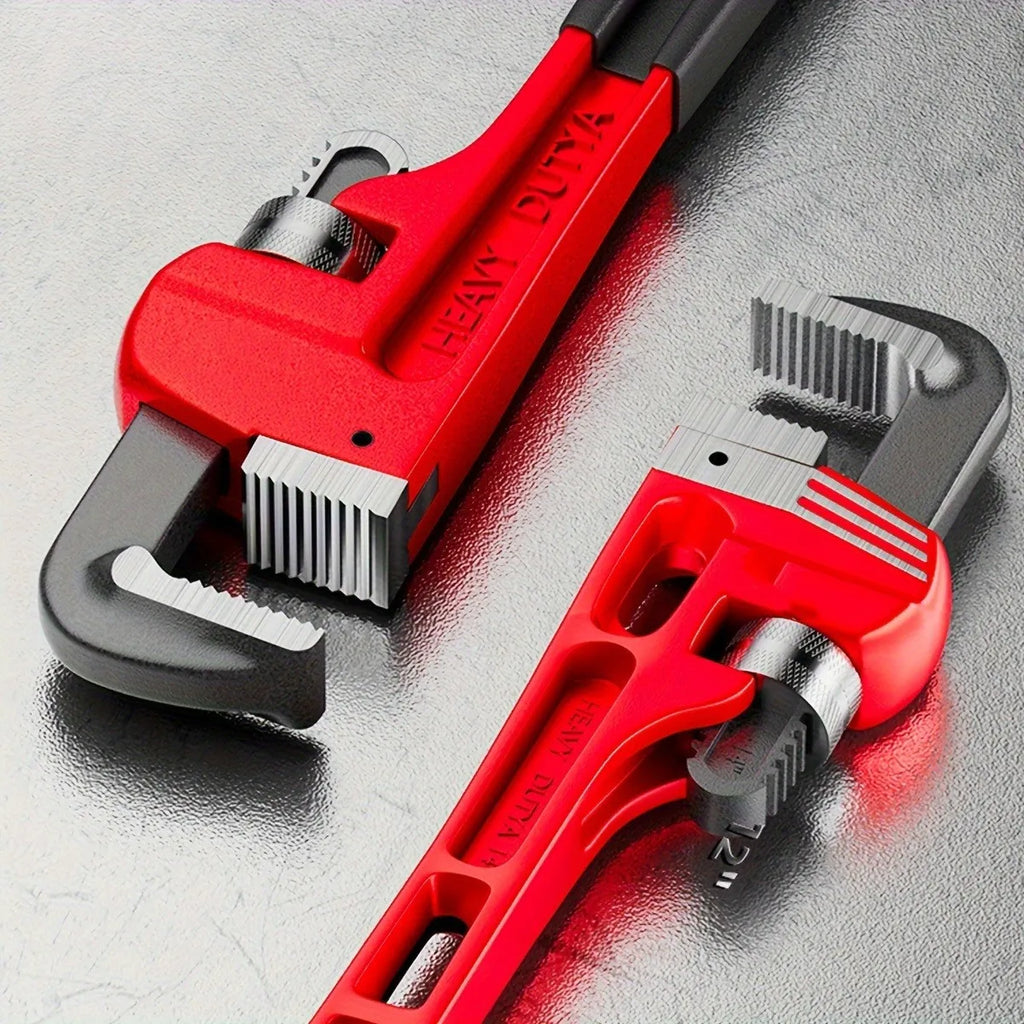 Heavy-Duty Adjustable Pipe Wrench – Heat Treated Steel, 8", 10" or 12"