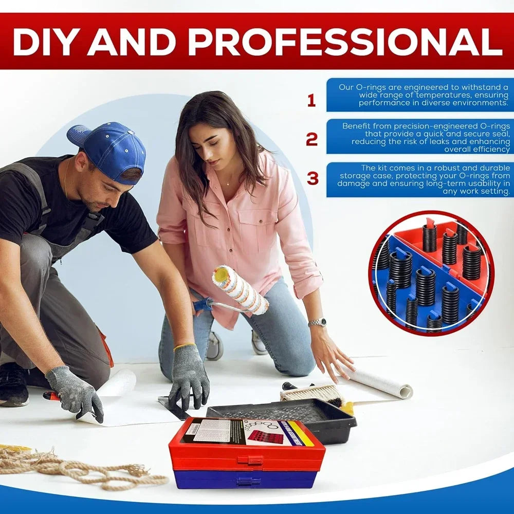 Nitrile Rubber O-Ring Assortment Kit – 32 Sizes (225pcs or 419pcs)