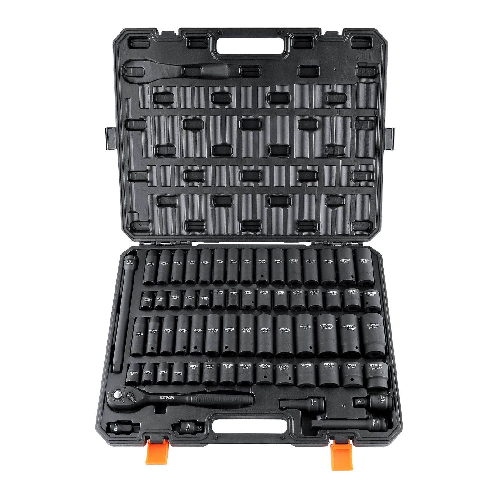 SucceBuy 65-Piece 1/2" Drive Impact Socket Set | Cr-V Steel | HRC 42-48 | Metric & Imperial