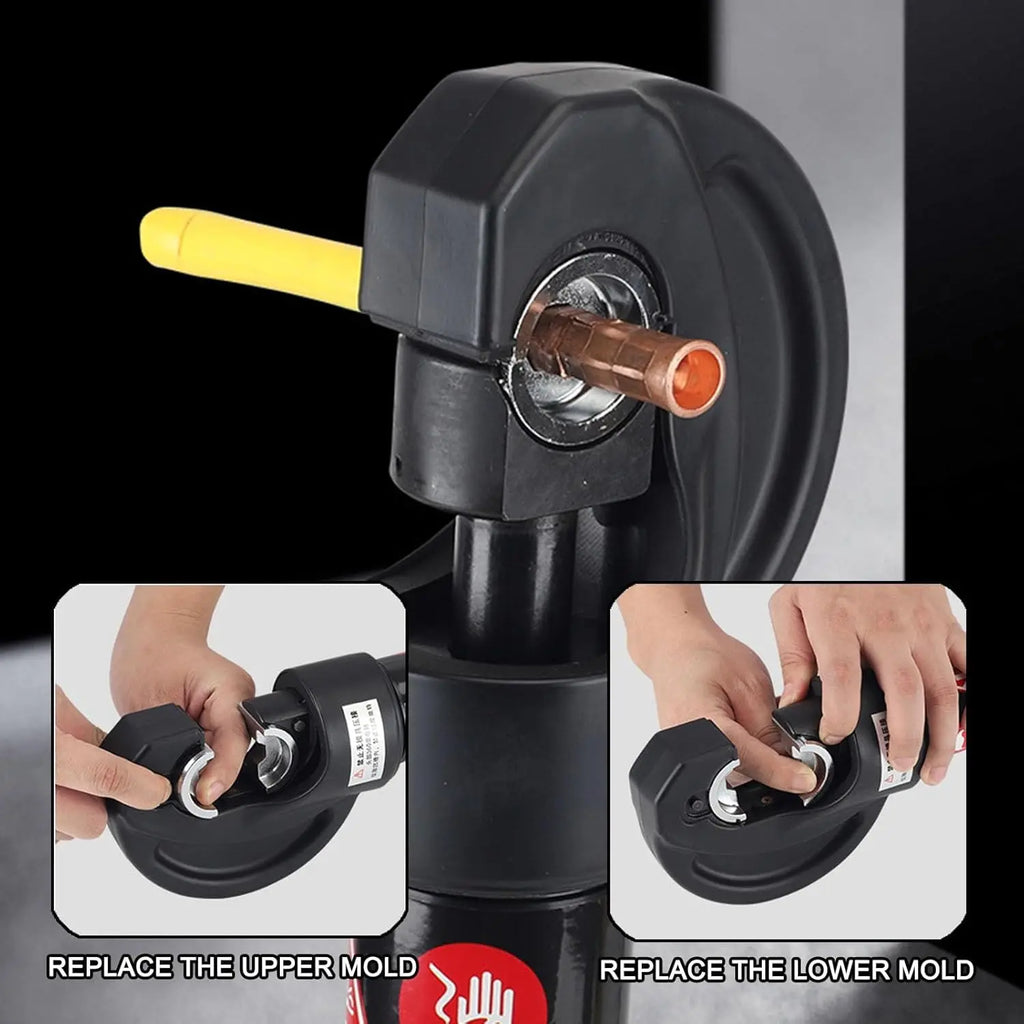Electric Hydraulic Crimping Tool Kit | 12 Dies | 6T & 12T Models | 6AWG–800MCM