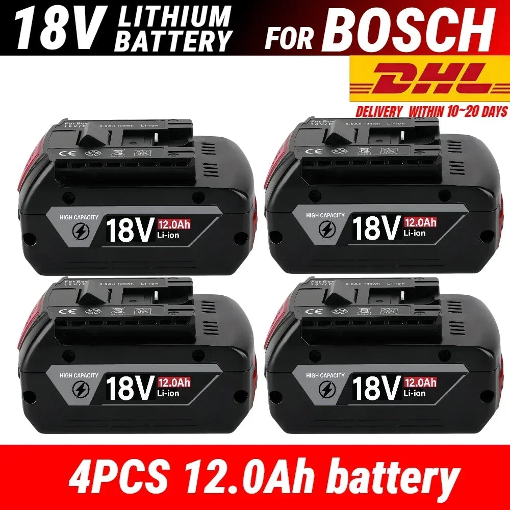 Bosch 18V Compatible Lithium-Ion Battery – 8.0Ah / 10.0Ah / 12.0Ah with BMS Protection | GBA18V BAT618