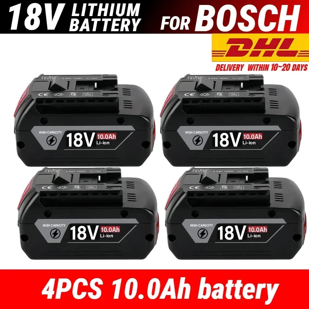 Bosch 18V Compatible Lithium-Ion Battery – 8.0Ah / 10.0Ah / 12.0Ah with BMS Protection | GBA18V BAT618