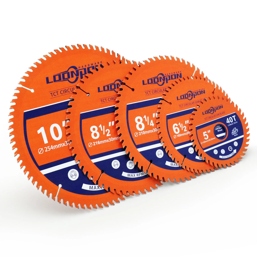 LOONPON TCT Circular Saw Blade – 125/165/216/254mm 40/60/80T Wood Cutting