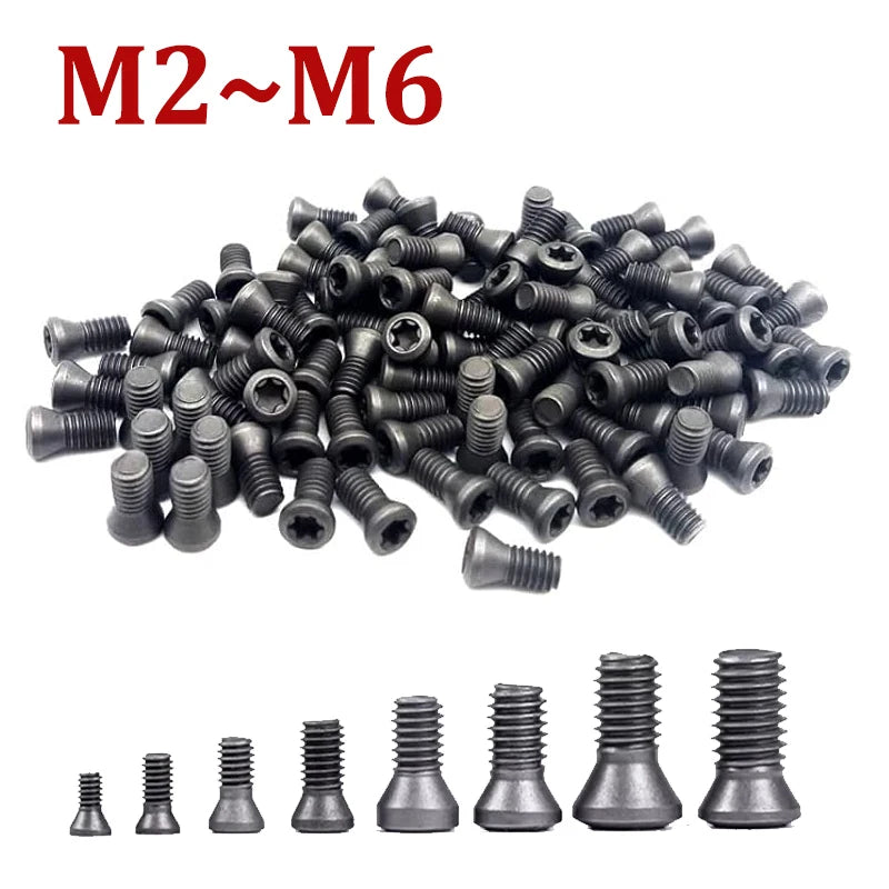 Grade 12.9 Torx Socket Screws for CNC Carbide Inserts | M2–M6 | 10pc or 50pc