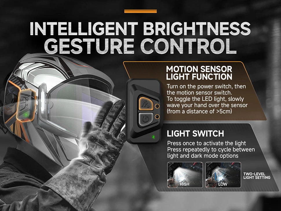 ANDELI Auto-Darkening Welding Helmet | 6 Arc Sensors | 1/1/1/2 Optic | Large View | CE Certified