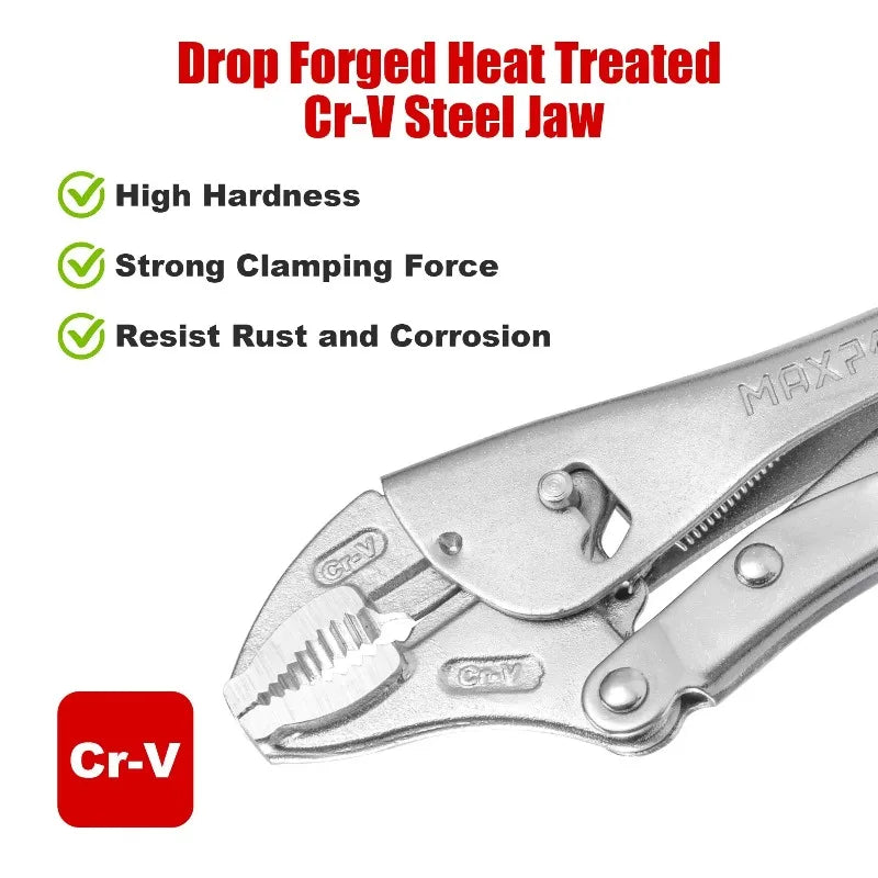 Chrome Vanadium Pressure Pliers – Multifunctional C-Type (5in & 10in)