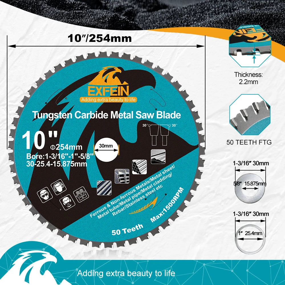 Carbide FTG Alloy Saw Blade – 165/184/254/305/355mm for Stainless Steel, Timber & Sheet Metal