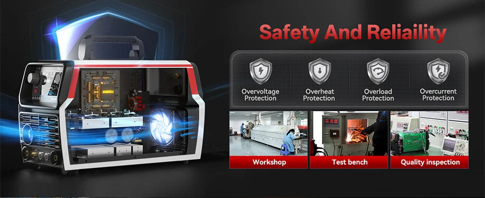 ANDELI TIG-205PRO 200A AC/DC Multiprocess TIG Welder with Pulse