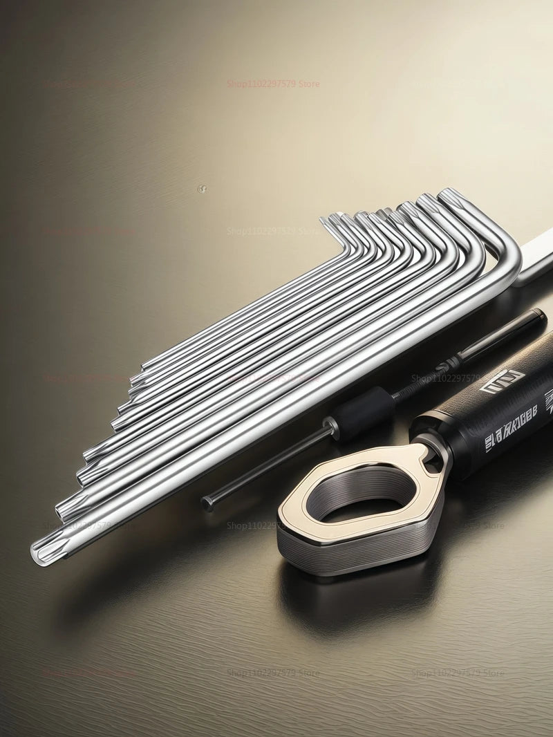 OLOEY 9pc L-Shape Torx Key Set – T10-T50 Chrome Vanadium Double-End Star Wrench