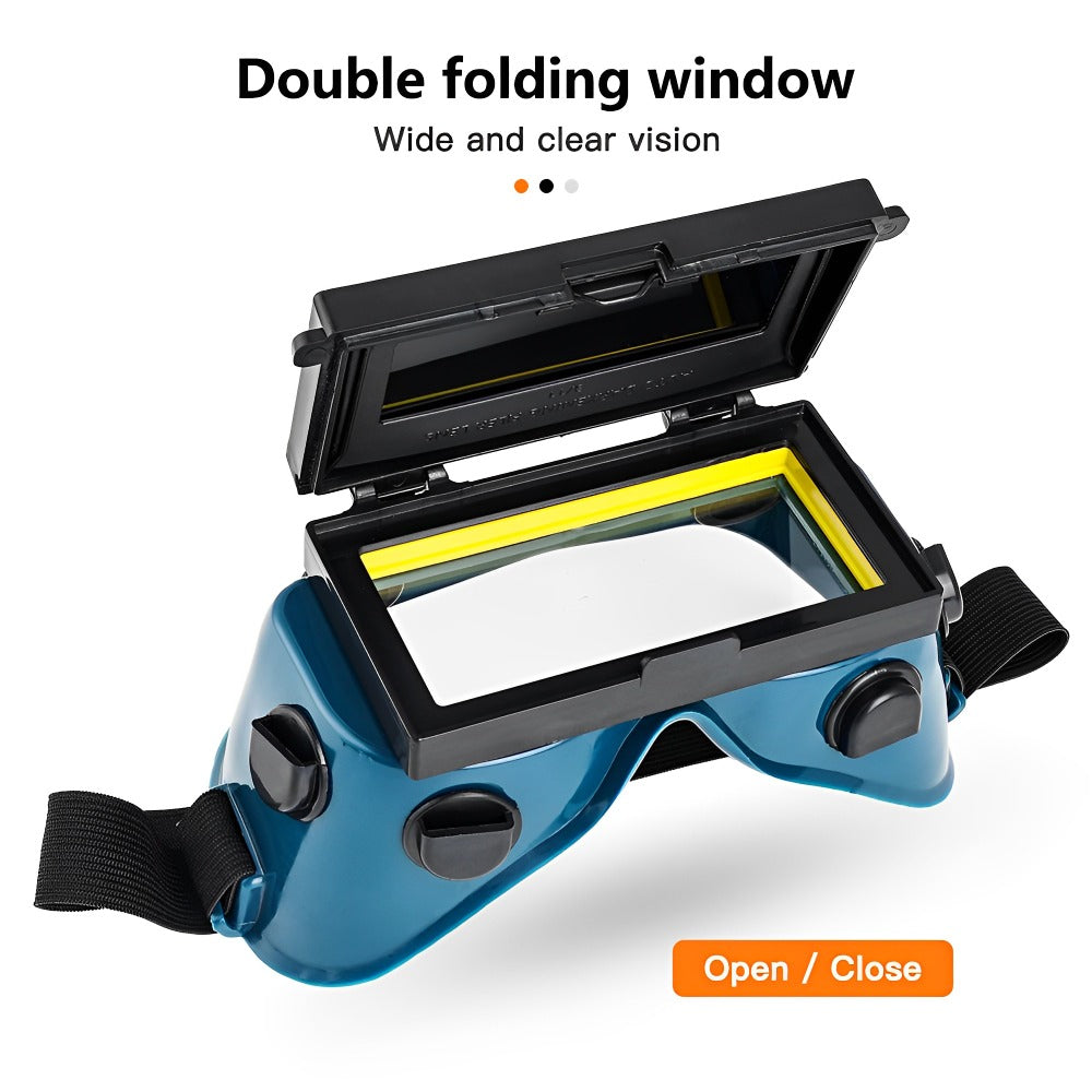 Solar Auto-Darkening Welding Goggles | DIN 9-13 | MIG TIG ARC | Dimming & True Colour Lens